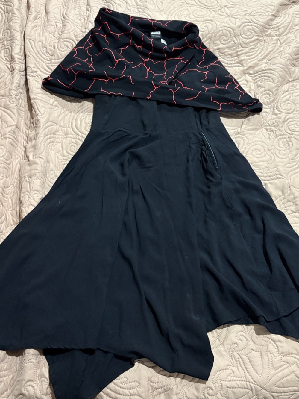 Her Universe Star Wars Kylo Ren Black Dress with Red Patterned Overlay